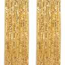 Gold Big Payette Sequin Backdrop 2 Panels 4ftx8ft Sparkly Glitter Backdrop Curtains Birthday Party Background Decoration