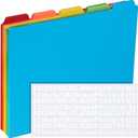 51 Pcs Top Tab File Guides Alphabetic File Dividers Alphabet Sticker, a-z 1/5 Tab Dividers for Office Business Classroom Products, Polypropylene, 11.8 x 10 Inch