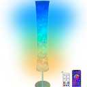 IoF Smart Corner Floor Lamp - 60" LED RGB Standing Lamp Mood Lighting Color Changing Floor Lamps Light for Living Room Bedroom Decor with Alexa Google Assistant WiFi(Chromed) (Chrome-plated Base)
