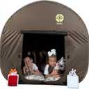 Large Sensory Tent for Kids with Free Interactive Sensory Patches, Dark Brown Sensory Tents and Calm Corner for Kids and Adults with Autism ADHD, Premium Quality Autism Sensory Products