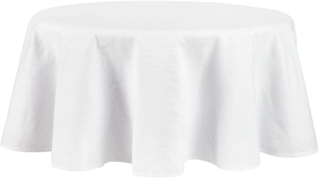 Martha Stewart Honeycomb Tablecloth, 70" Round, White