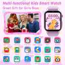 Kids Smart Watches Girls Age 3-12, Smart Watch for Kids with 32 Games HD Touch Screen Camera Video Alarm Music Audiobooks Pedometer Flashlight 12/24 hr Toys Birthday Gifts for Girls Ages 5 6 7 8 9 10