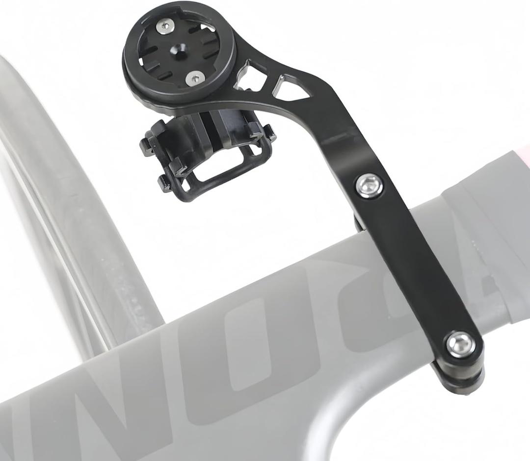Bike Computer Bracket for Flat Handlebar Compatible with Gar min, Bry ton, Wa hoo GPS Computers Aluminum Bracket for Sport Camera Mount and Light Holder Kit (Right)
