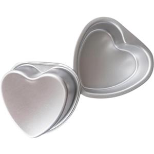 4 Inch Heart Shaped Cake Pan Set of 2, Aluminum Heart Shape Cake Tin, Small Baking Pan for Weddings, Birthday, Party Desserts, Family, Anniversary