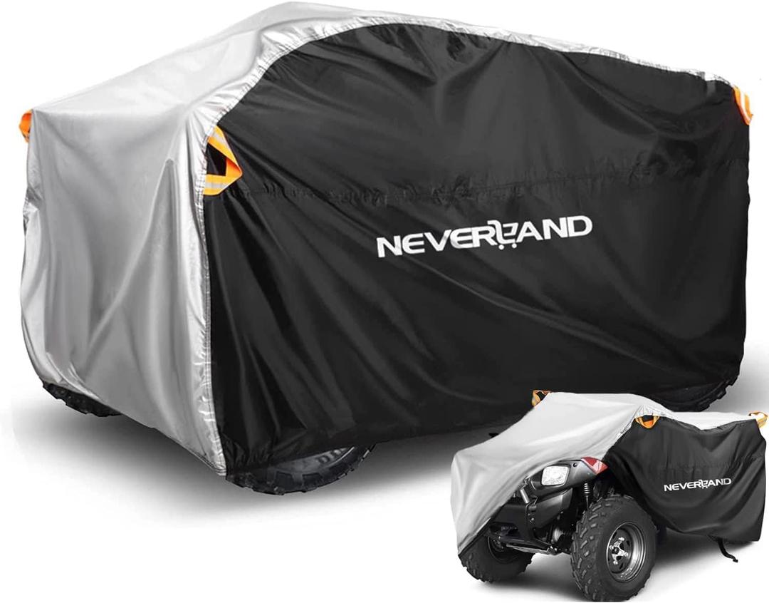 NEVERLAND ATV Cover Waterproof Heavy Duty XXXL Universal Quad Cover Outdoor Storage Cover 4 Wheeler Rain Cover All Weather for Polaris Sportsman Yamaha Honda Kawasaki Quad Bike (Xxxl: Up to 100 Inch)