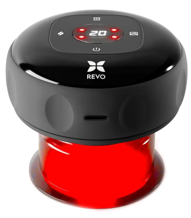 REVO The Original 4-In-1 Smart Cupping Therapy Massager, Red Light Therapy for Targeted Pain Relief, Knots, Aches, Muscle Soreness, Circulation & Tighter Skin, Portable Cupping Kit