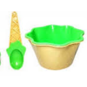 Ceramic Ice Bowl Wispoon, Plastic, Pack of 4