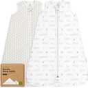 2-Pack Baby Sleep Sacks,Zipper Wearable Blanket - 0.5TOG Organic Cotton,Lightweight,Soft Cozy Toddler Sleeping Sack 6-12 months,Easy to Wear Large Newborn Transition Swaddles Sleepsacks(BumbleBear, M)