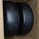 2 Pcs Upgrade 13x5.00-6 Flat Free Lawn Mower Tire and Wheel with 3/4" Chrome Steel Bearings, Zero Turn Mower Front Solid Tire Assembly for Commercial Grade Lawn, Garden Turf, 4.2"-5.2" Centered Hub (White)