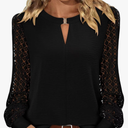 KISSMODA Womens Fashion Blouse Long Sleeve Casual Tunic Solid Basic Top Soft Breathable Tunic Tops 2026 Fall Trendy, 2XL