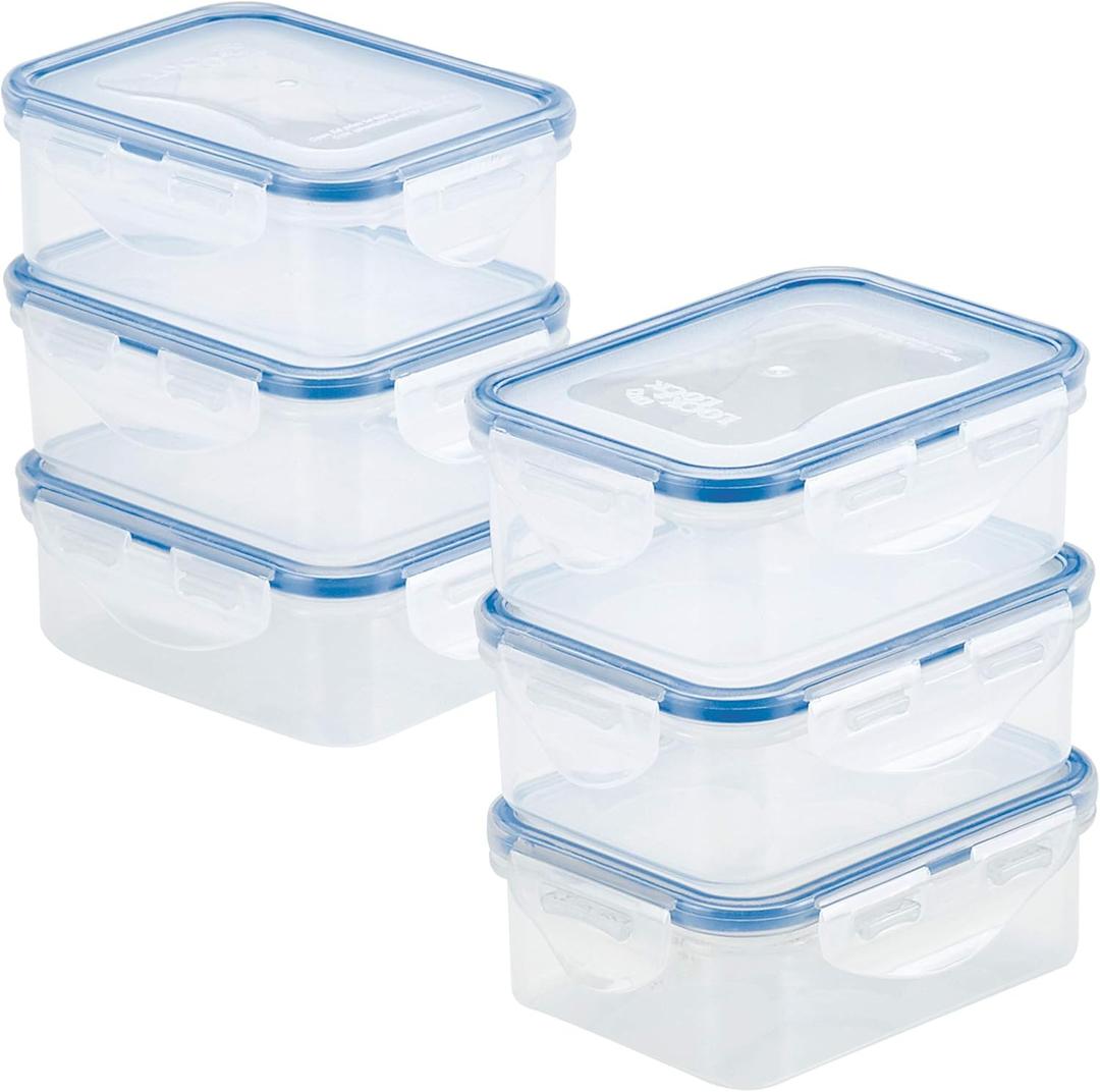 LOCK & LOCK - HPL806S6 Easy Essentials Food Storage Container/Bin Set - 11.8 Oz (Pack of 6), Clear