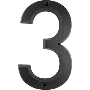 HASWARE House Number Sign 6 Inch Vintage Style Aged Bronze Finish Door Numbers Signage Plaque Street Home Address Numerals,Zinc Alloy (3)