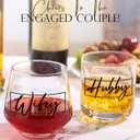 Wedding Gifts for Couples 2025,Bridal Shower Gifts, His and Hers Gift,Whiskey Wine Glasses with Diamond Wine Stopper SetAnniversary Christmas Gift for CouplesHubby and Wifey