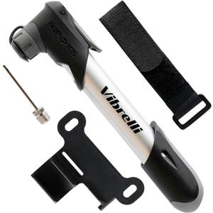 Vibrelli Mini Bike Pump - Presta & Schrader Bicycle Pump - 120 PSI Tire Pump for Road & MTB - No Valve Changing Needed