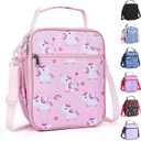 Kids Insulated Lunch Box Bag, Thermal Picnic Cool Bags with Adjustable Strap for Adults Children Women Men Boys Girls School Work (Pink HorsePony)