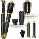 5 in ONE Blow Dryer Brush, Curling Wand Hair Styling Tools Set, Ionic Hot Air Hair Dryer, Massage Oval Hair Dryer, Left&Right Hair Curlers 100-120V