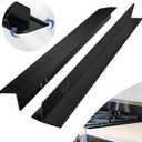 Stove Gap Covers Stainless Steel 2 Packs, 13.8~27.6 Inch Adjustable Heat Resistant Not Sharp Gap Filler, Easy to Clear Stove Counter Gap Cover Suitable for Even Surface (Black)