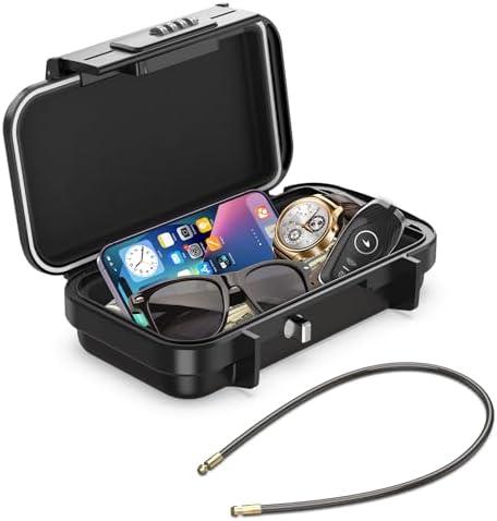 KeeKit Portable Safe Box, Combination Key Lock Box, Personal Security Case with Code, Waterproof Key Storage Box for Beach, Car, Home, Travel and Outdoor Camping Activities