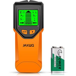 Stud Finder Wall Scanner - 5 in 1 Stud Finder Tool w/Smart Chip and HD LCD Display, Stud Detector Beam Finders for the Center and Edge of Wood AC Wire Metal Studs Joist Pipe (Orange Juice)