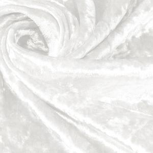 White Stretch Crushed Velvet Fabric, 5 Yard 63" Wide Soft Fabric Luxurious Material Versatile Stretch for Sewing, Apparel, Upholstery, Curtains, Decoration
