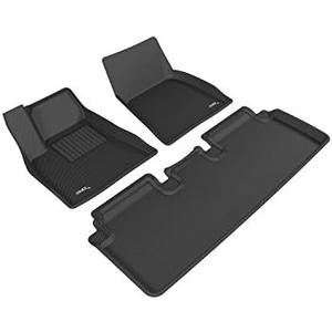 3D MAXpider Custom Fit Kagu Floor Mat (Black) Compatible with Tesla Model S 2012-2014 - Full Set