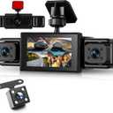 360 Dash Cam Front and Rear Inside Left Right, 4 Channel FHD 1080P Dash Cam for Cars, 3 Inch IPS Dashcams with Night Vision, Loop Recording, 24H Parking Mode Monitor, Reverse View