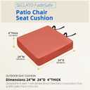 Patio Chair Cushions 24x24x4 Inch, Waterproof Outdoor Seat Cushions with Adjustable Straps & Handle, Thick High-Density Foam, Fade-Resistant, Machine Washable, 2-Pack Red