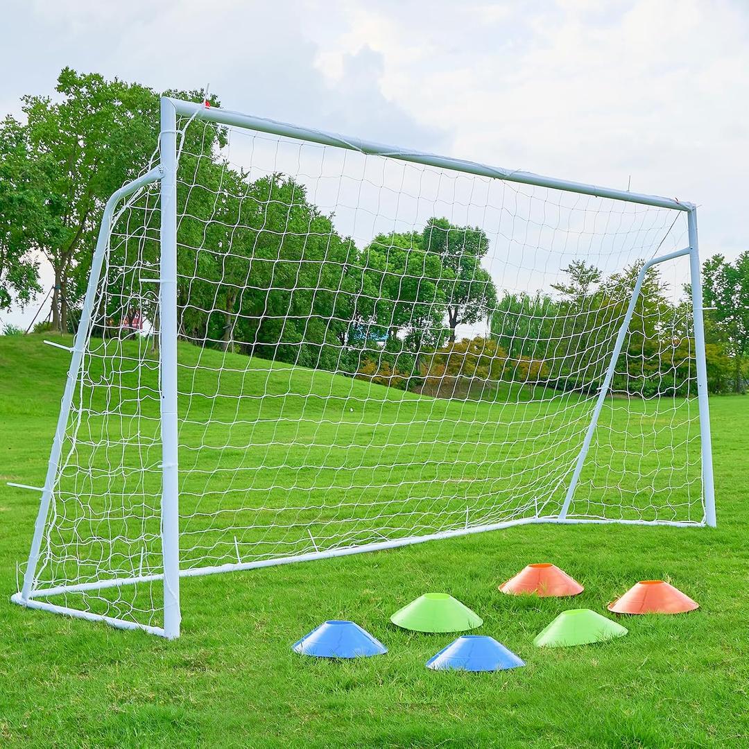 Soccer Goal 8×6 FT Soccer Goals for Backyard, 2" Diameter Steel Goal for Kids and Adults Large Soccer Goal Powder Coated Galvanized Steel Post with Soccer Target Net for Training