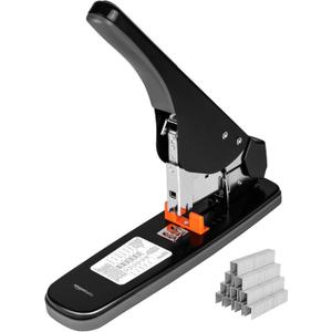 Amazon Basics Effortless Heavy-Duty Stapler, 210 Sheets High Capacity, Large Office Stapler with 1000 Staples, Black