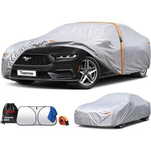 Car Cover Waterproof All-Weather,Heavy-Duty Outdoor Full Exterior Automobiles Sedan/Coupe (Length 186-193 inch) with Windshield Sun Shade Universal Fit Ford Mustang,Chevy Camaro/Corvette etc
