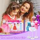 Anpro 650+Pcs Fashion Designer Kit for Girls with 2 Mannequins, DIY Arts & Crafts Kit for Girls Age 6-12 Toys, Doll Clothes Making Sewing Kit -Pink