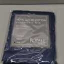 ROYALE LINENS 300 Thread Count 100% Long Staple Combed Cotton Pillowcases Set of 2 - Ultra Soft - King Bed Pillow Cover - 20"x40" - Breathable, Cool & Crisp Percale Navy Pillow Cases (King, Navy Blue )