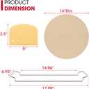 Unicook Round Pizza Stone for Oven and Grill 16 Inch, Oven Baking Stone for Bread, Cordierite Pizza Pan for Baking Crispy Bread and Cookies, Includes Carry Rack and Dough Scraper