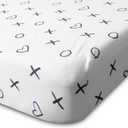 Milky Chic GOTS Fitted Baby Crib Sheet, Breathable 100% Organic Cotton Mattress Sheet for Boys and Girls, Fits Standard Size Mattresses, 52x28x9 inches (White, Pack of 1)