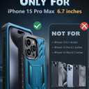FNTCASE for iPhone 15-Pro-Max Case: Military Grade Drop Proof Rugged Protective Cell Phone Cover with Kickstand & Built-in Protector | Matte Textured Shockproof TPU Hybrid Bumper Cases (Blue)