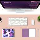 K KNODEL Large Office Leather Desk Mat, Mouse and Keyboard Pad, Computer and Laptop Mat, Desktop Protector and Cover, Writing Pad and Blotter (35.4"x17", Pink)