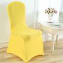 Dimatic 20 PCS Yellow Spandex Chair Covers Dining Room Stretch Chair Covers Protector for Living Room Banquet Wedding Party Dining Decoration (Yellow)