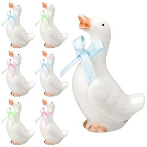 Weysat 6 Sets Silly Goose First Birthday Decorations Gift Cute Statue Sculpture Ornament for Party Supplies(Bow Tie)