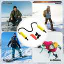 Leitee 2 Pcs Ice Fishing Safety Picks Kit Retractable Ice Safety Pick with Whistle Winter Scooper with Long Handle Emergency Gear Accessories for Sled