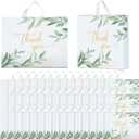 100 Pack Extra Thick Thank You Shopping Bags with Soft Loop Handles, 15"x12" Heavy Duty Reusable Boutique Merchandise Bags for Small Business Packaging (Sage Green)