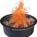 SoulMate Outdoor 45-Inch Outer/39-Inch Inner Fire Pit Ring Smokeless,Duty Solid Metal Steel Round Firepit Rim Insert for DIY Fire Pits, Outdoor Above or In-Ground, Camping Garden Patio Backyard.