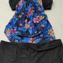 Plus Size Tankini Swimsuits for Women V Neck Ruffled Ruched Tummy Control Bathing Suits Two Piece 22W