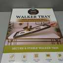 Walker Tray for Folding Walker with Cup Holders, Non-Slip Mat & Bag - Adjustable Universal Plastic Food Table for Seniors - Detachable Guardian Accessories - Removable Walker Trays for rolling walker