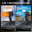 2 x 12v Car Heater, Portable Car Heater, Fast Heating Defogging & Defrosting, 360 Rotary Heating & Natural Wind Car Defroster, Plugs Into Cigarette Lighter (A, Universal)