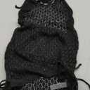 Kaei&Shi Backless Crochet Cover Up Dress,Drawstring Knit Swimsuit Coverup for Women,Sexy Beach Vacation Outfits Resort Cruise (Small, Black)