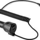 Amazon Basics Fast-Charging Car Charger, 1 USBC+1 USB-A +1 Built-in Coiled Cable USB-C, 60w, Black (43.38 x 34.30 x 74.87 mm)