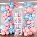 140Pcs Gender Reveal Balloon Garland Arch Kit - Pink and Blue Balloons Silver Latex Balloon for Boy or Girl Gender Reveal Decorations Birthday Party Baby Shower Celebration Anniversary (No Box)