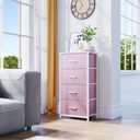 YITAHOME Dresser with 4 Drawers -Fabric Storage Tower, Organizer Unit for Bedroom, Hallway, Closets - Sturdy Steel Frame, Wooden Top & Easy Pull Fabric Bins, 11.8"D x 17.7"W x 37.4"H