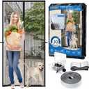 Heavy Duty Door Screen Magnetic Closure, LOVIGA Thickened Fiberglass Screen Door Mesh, Self Sealing, Tear Resistant, Easy Assemble, Fine Mesh Keep Bugs Out Fit Door Size 48 Inch X 96 Inch