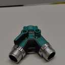 2WAYZ Dual Outlet Water Hose Splitter - Heavy-Duty Brass Y Connector, 360 Rotation, Easy Installation, Leak-Proof Design with Spigot Extender - Ideal for Garden, Washing Machines, Outdoor Faucets